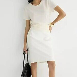 NWT JNY Ivory Cream White Minimalist Straight Pencil Career Dress Skirt 12 P